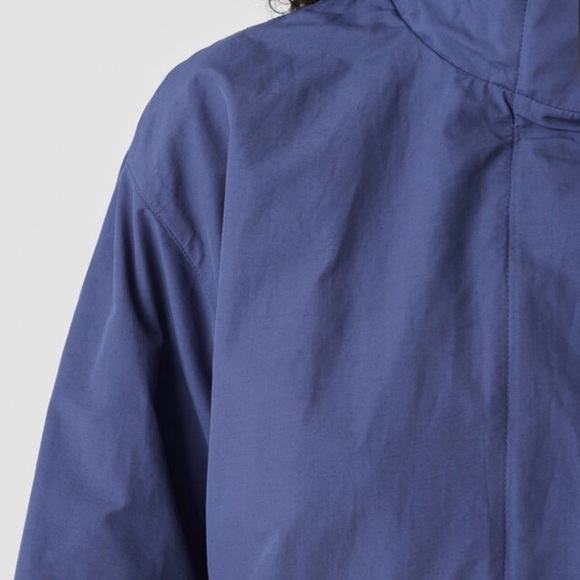 Eileen Fisher light cotton nylon stand collar long coat boxy fit thigh length 1X - Picture 3 of 8